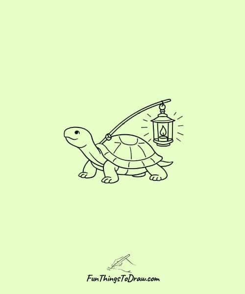 Turtle with a Lantern Drawing