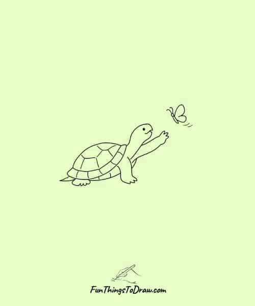 Turtle Catching a Butterfly