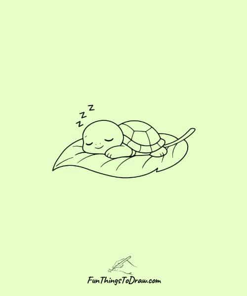 Easy drawing of turtle