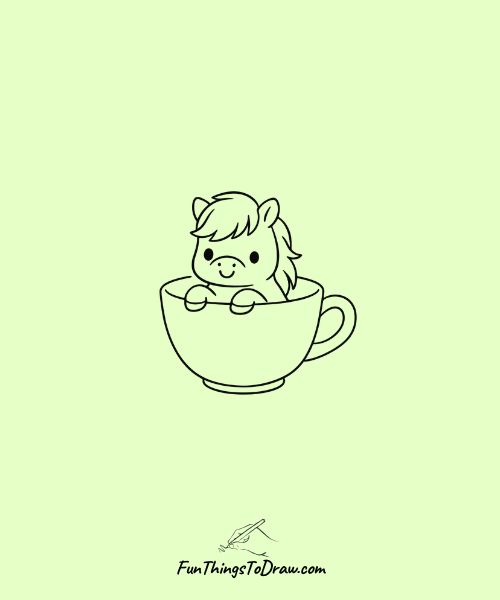 Miniature horse in a teacup