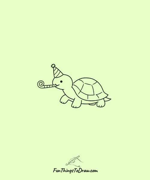 Turtle with a Party Blower