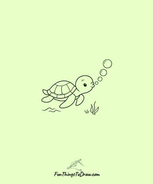 Turtle Blowing Bubbles