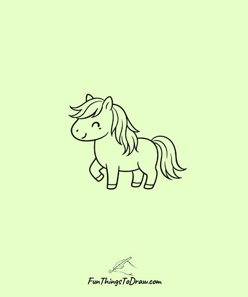 Horse with a flowing rainbow mane