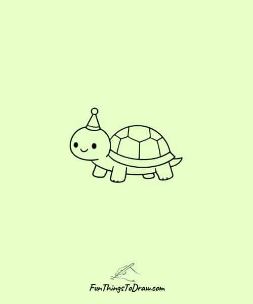 Turtle Wearing a Party Hat