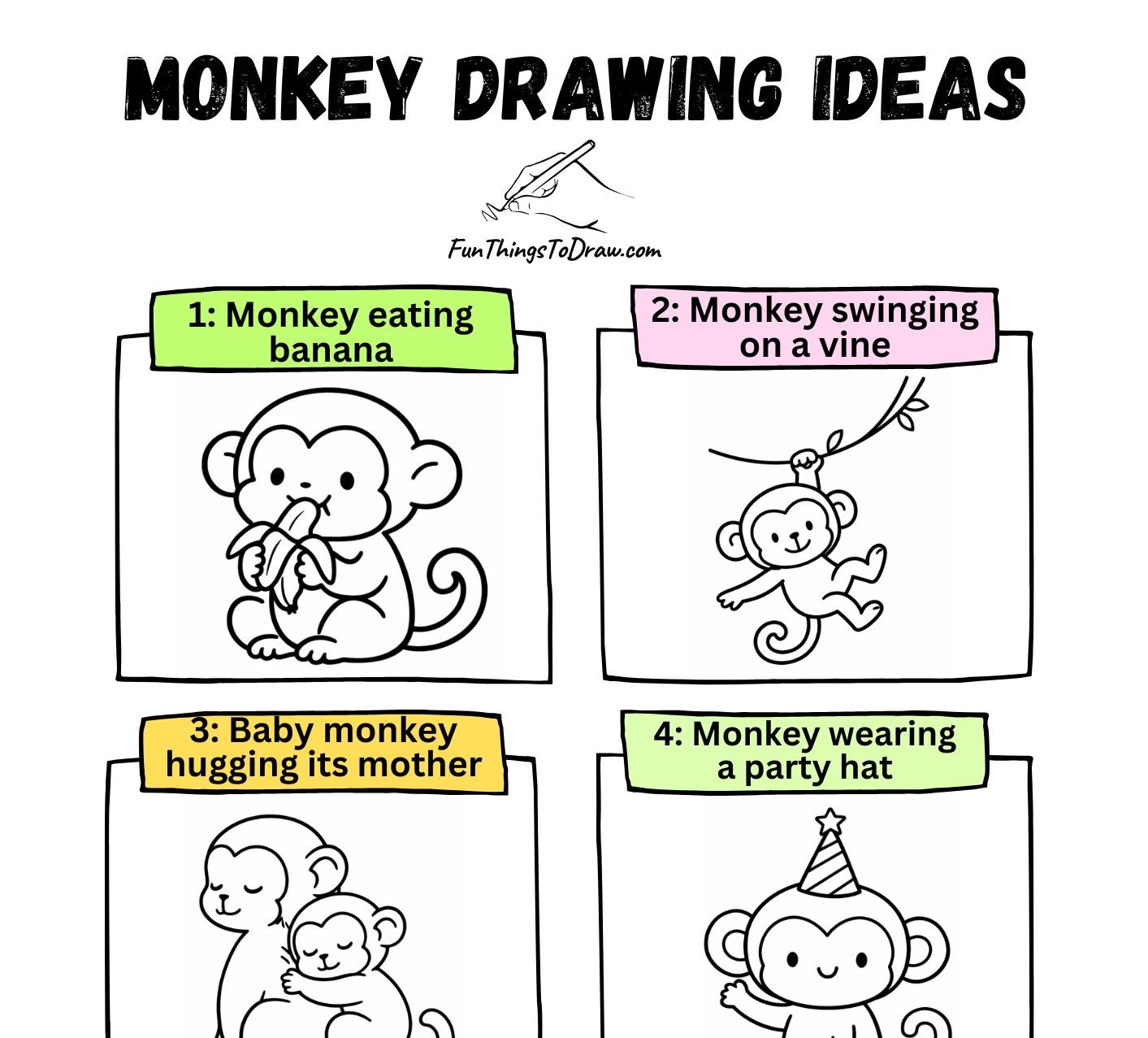 Monkey Drawing Ideas easy