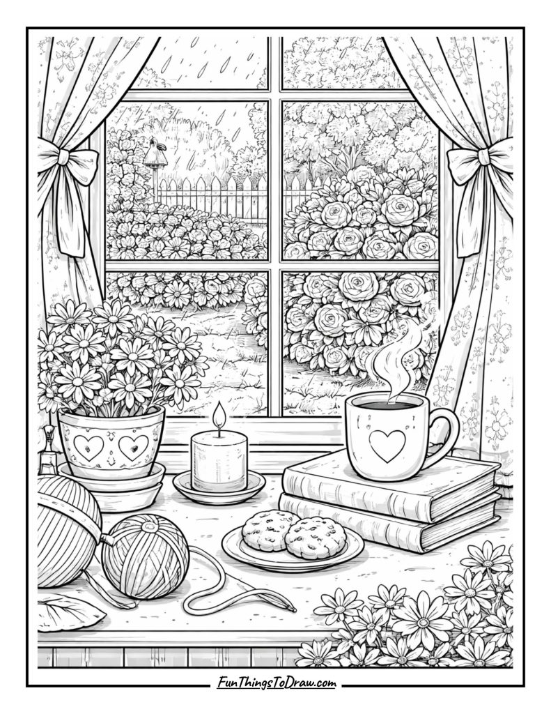 Rainy Day Window View