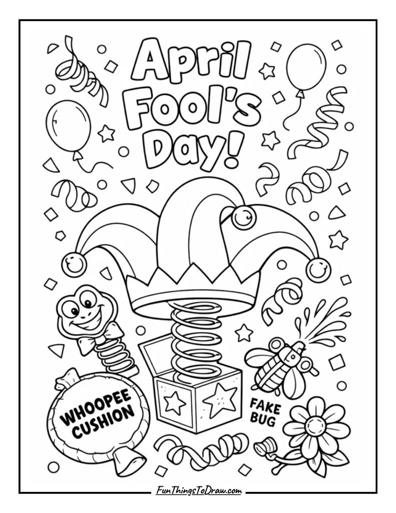 April Fool's Day Prank Coloring Page