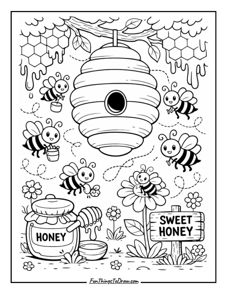 Beehive and Honey