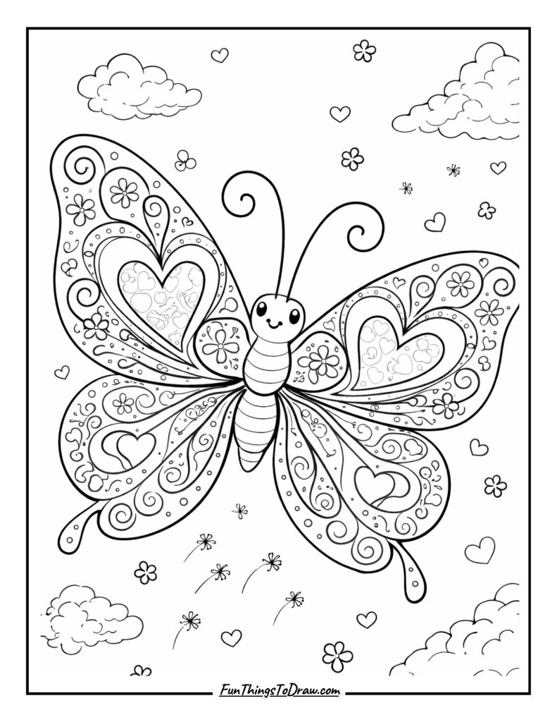 Butterfly with Heart Wings