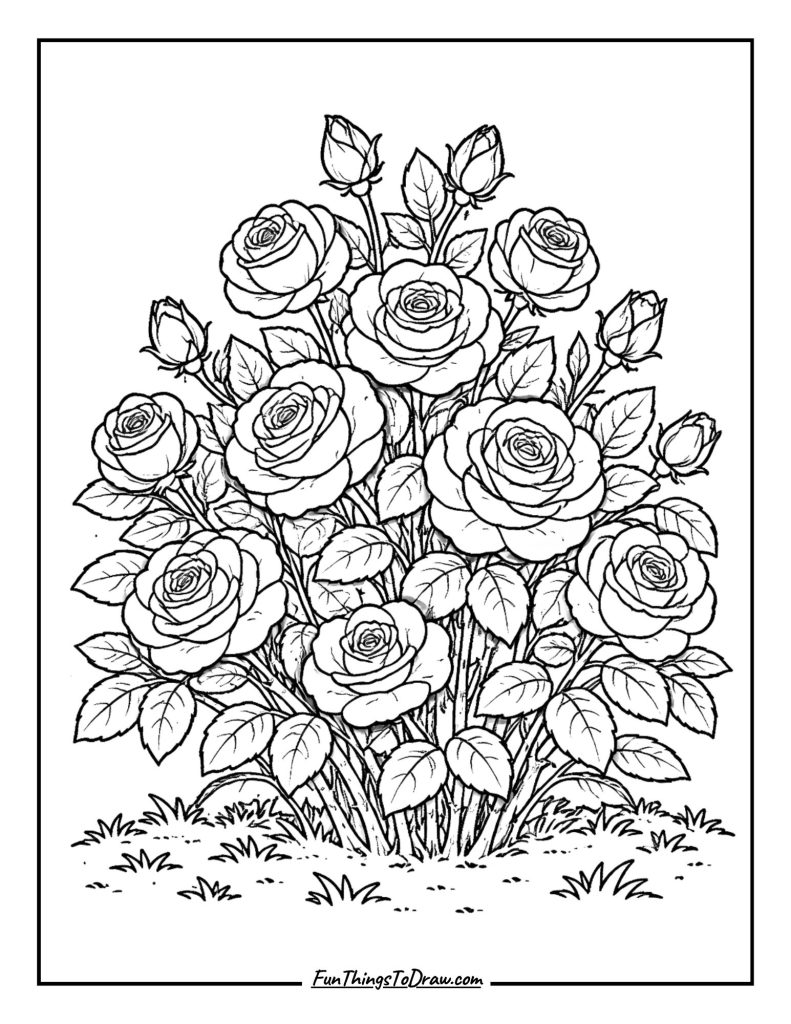 Blooming Rose Bush