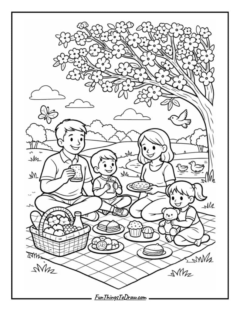 Picnic in the Park coloring page