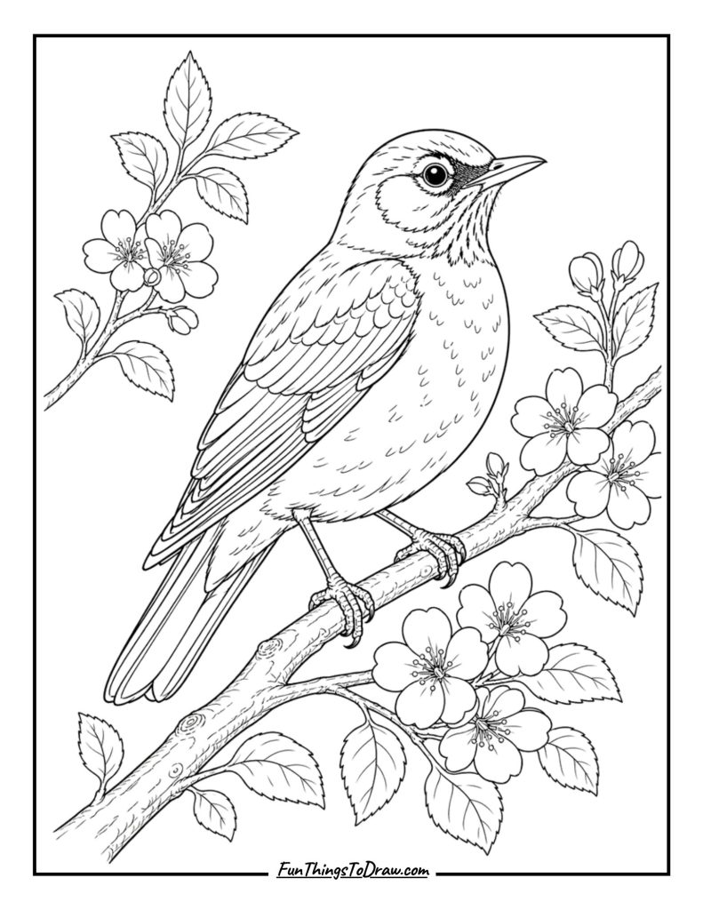 American Robin Coloring Page