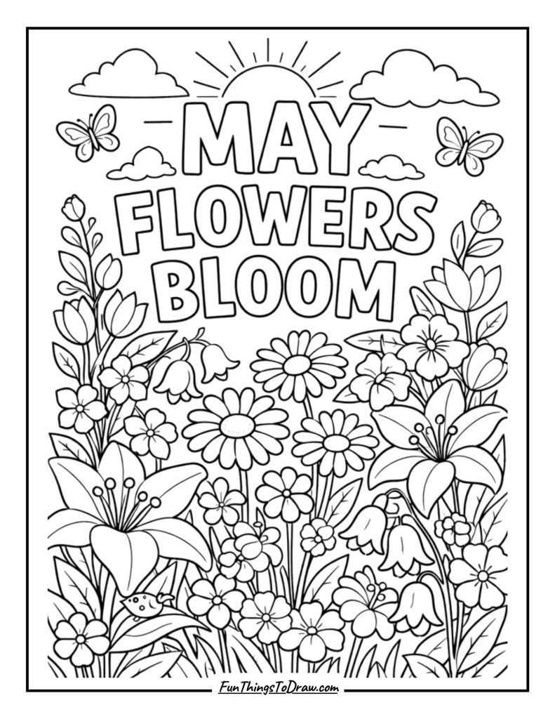 May Flowers Bloom coloring page