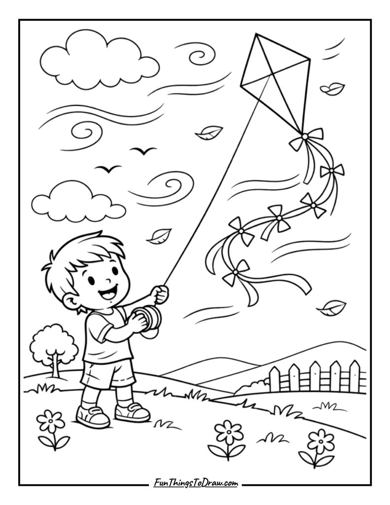 Kite Flying on a Breezy Day