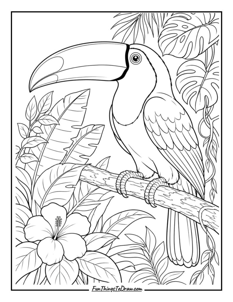 Toucan Bird Coloring Page