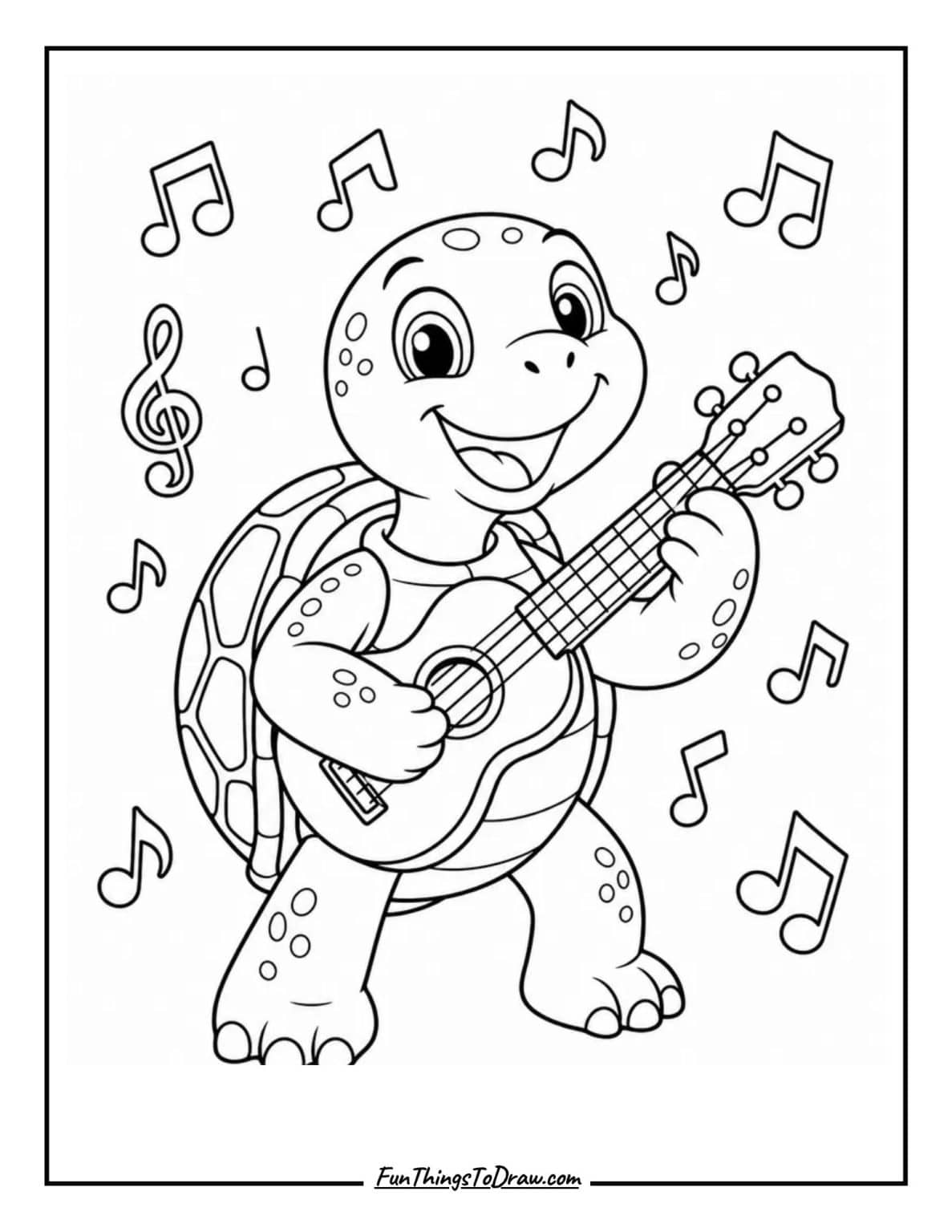 Turtle Music Note 37 Turtle Coloring Pages for Adults - Fun Things To Draw