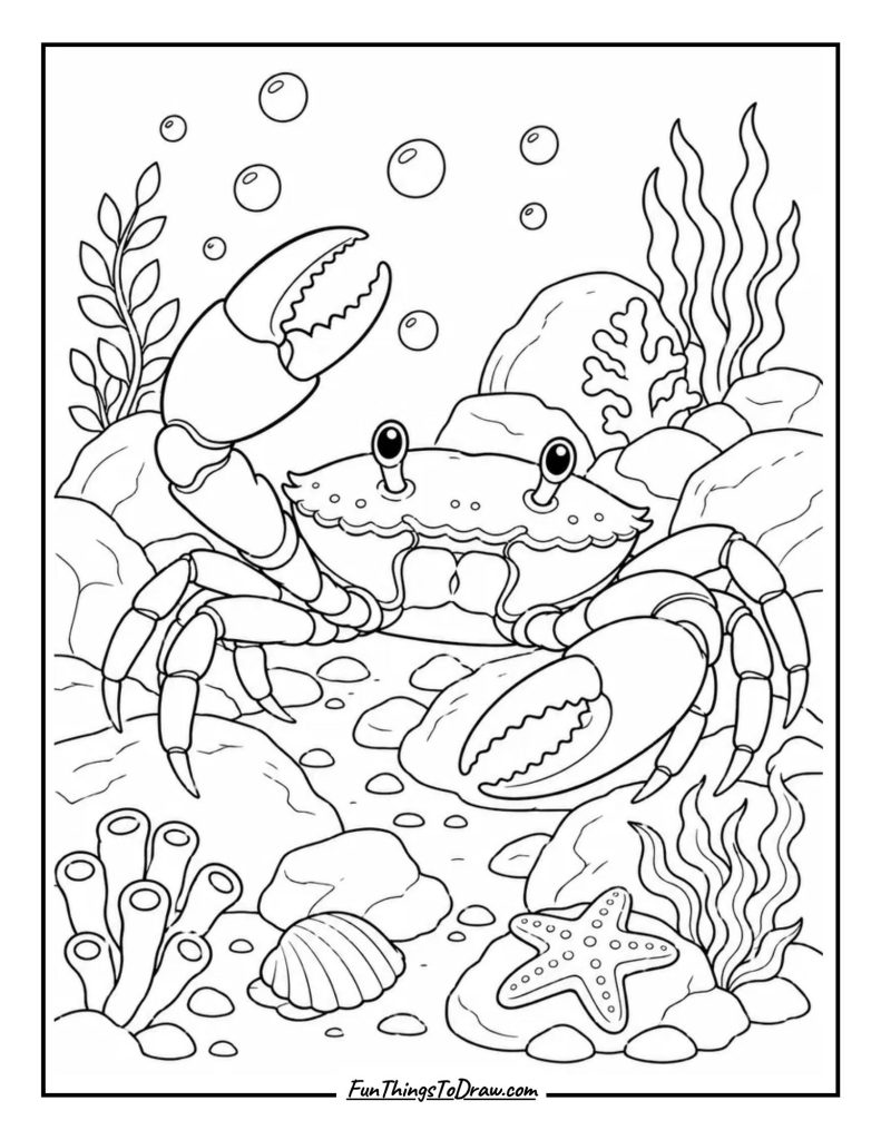 Crab Scuttling on Rocks
