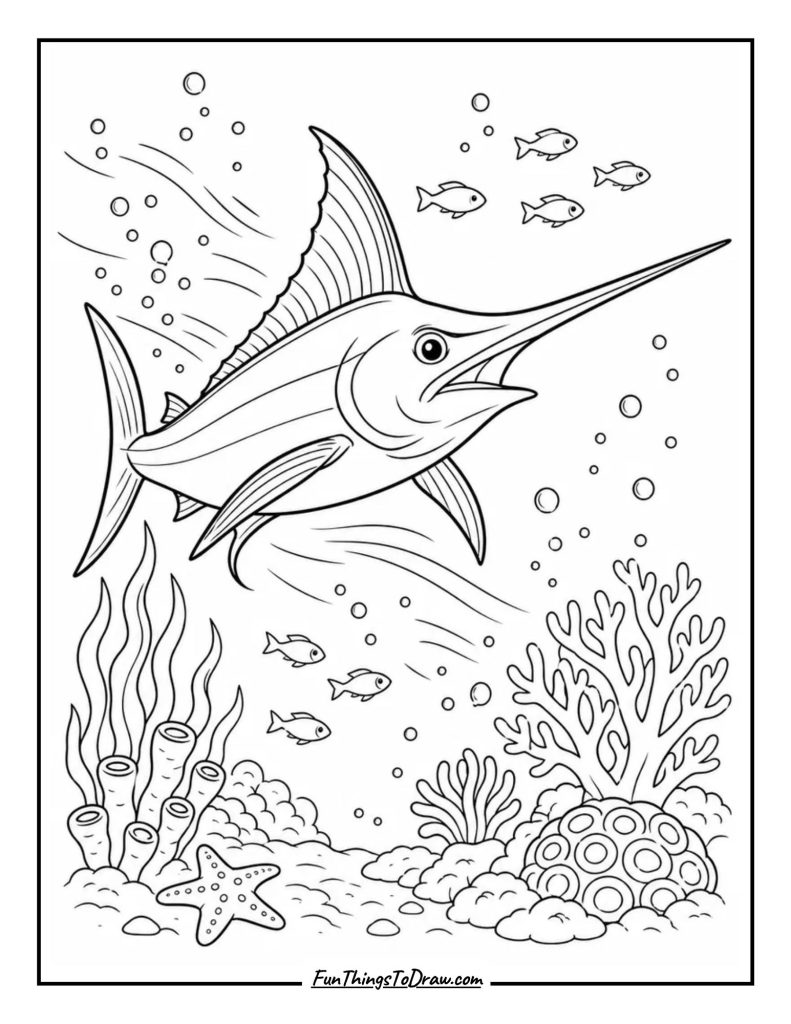 Swordfish Hunting in Open Water
