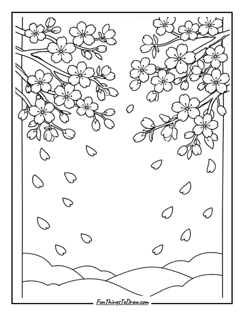 Blooming Cherry Blossom Trees