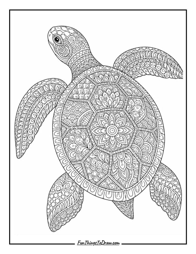 Zentangle Turtle coloring idea