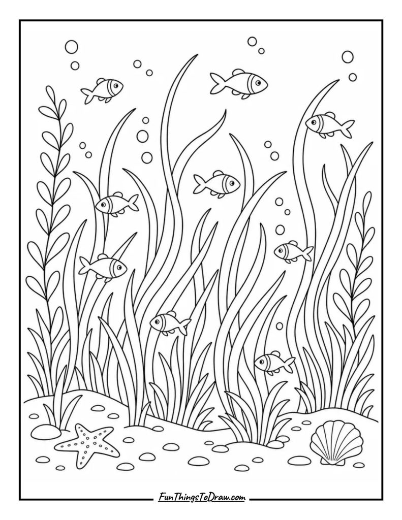 Seagrass Meadow with Small Fish