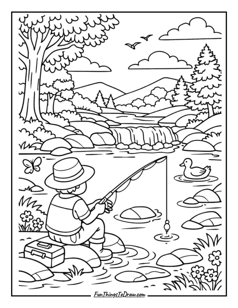 Fishing in a Spring Stream