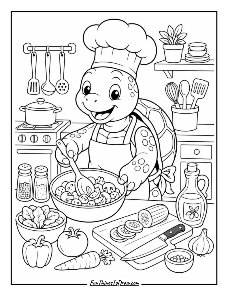Turtle Chef Cooking