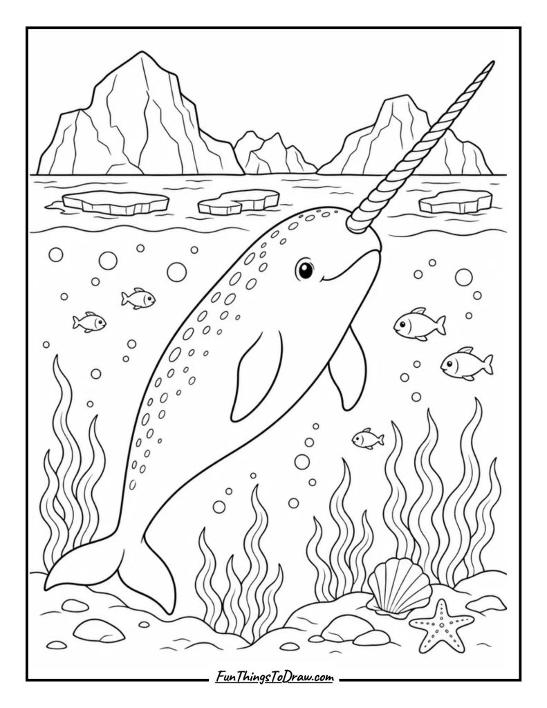 Narwhal with Spiraled Tusk