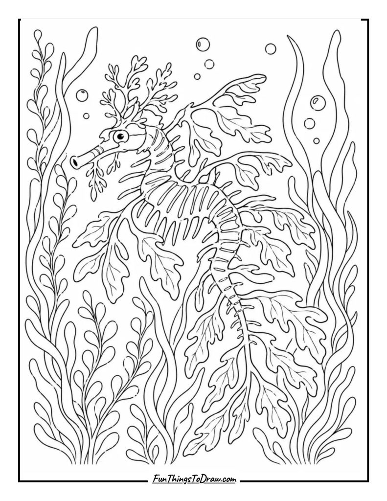 Leafy Sea Dragon Camouflaged