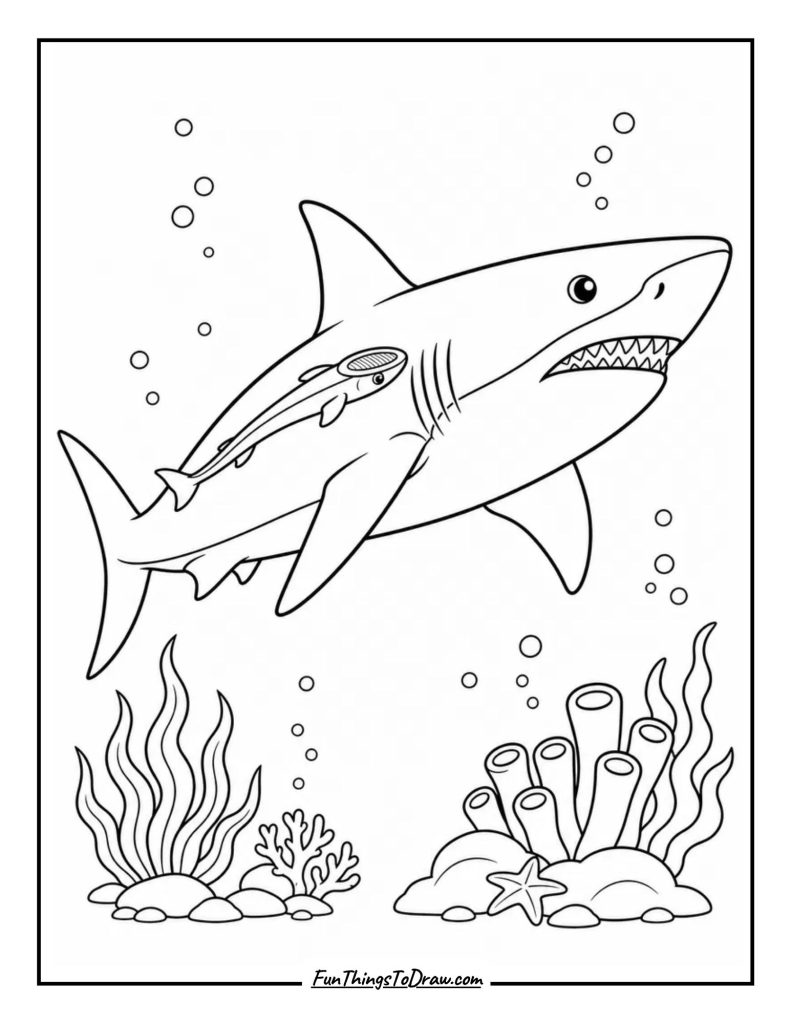 Remora Attached to Shark