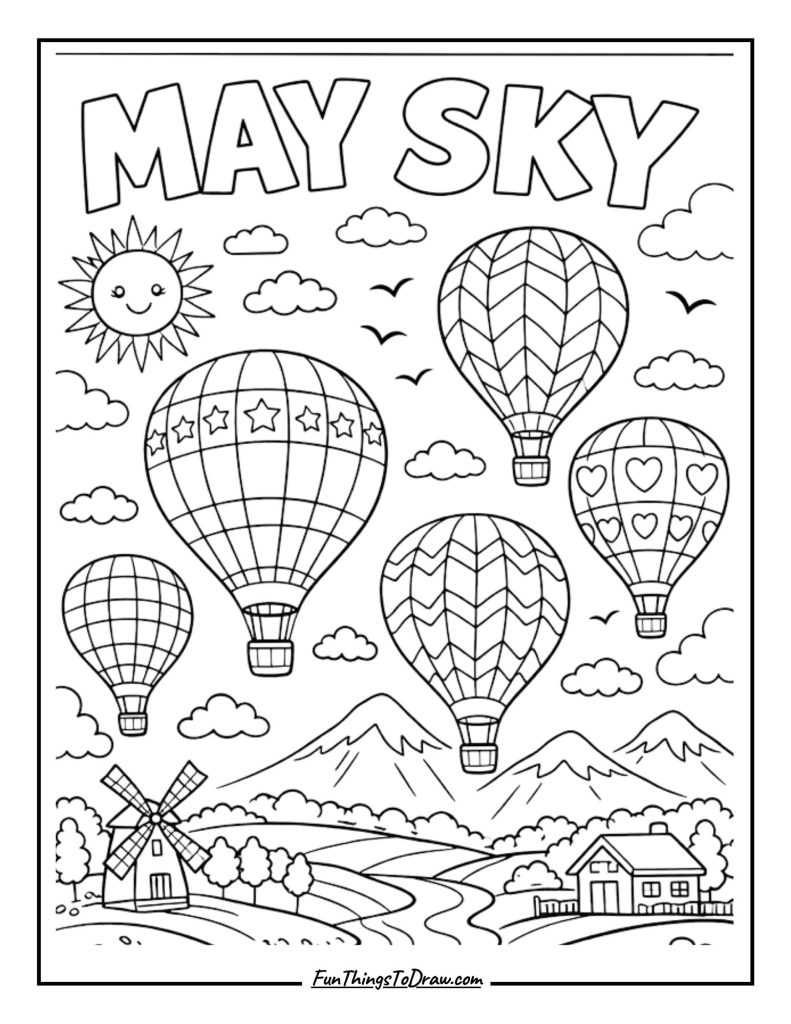 Hot Air Balloons in May Sky