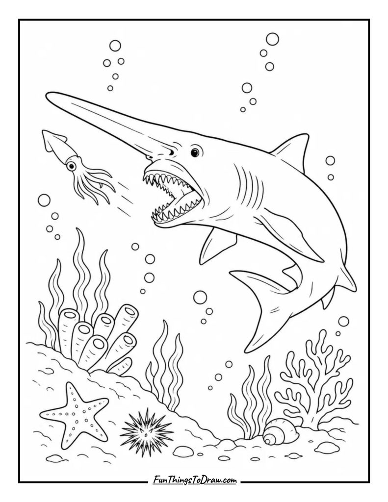 Goblin Shark with Protruding Jaw