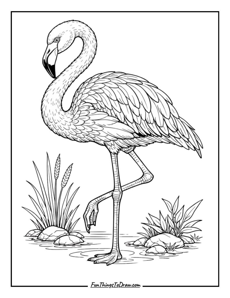 Realistic Flamingo Illustration