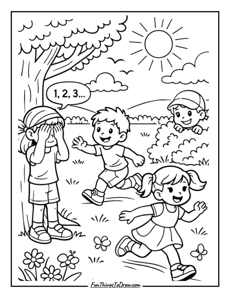 Children Playing Outdoors