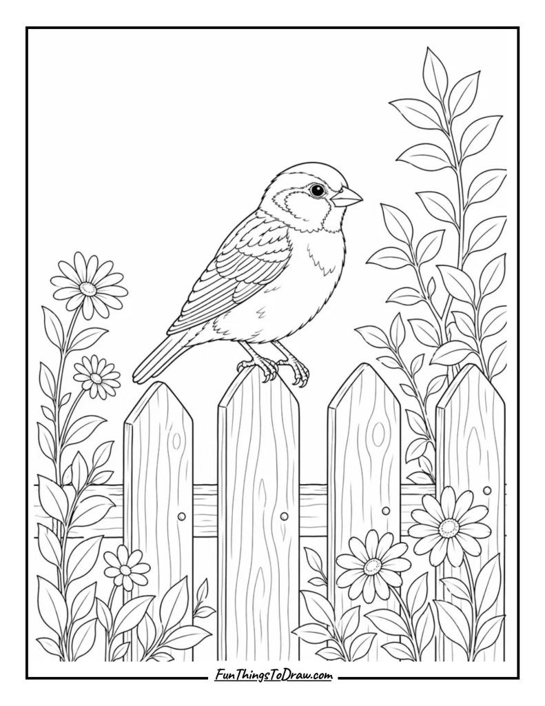 Sparrow coloring page