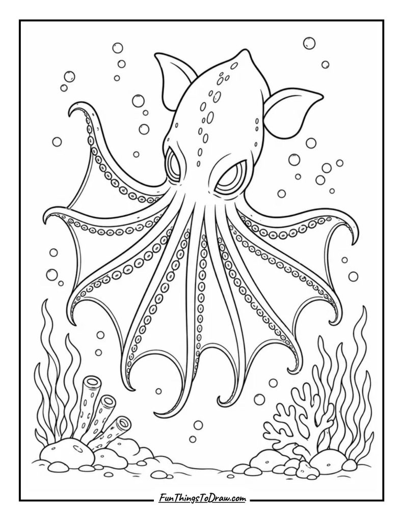 Vampire Squid with Webbed Arms