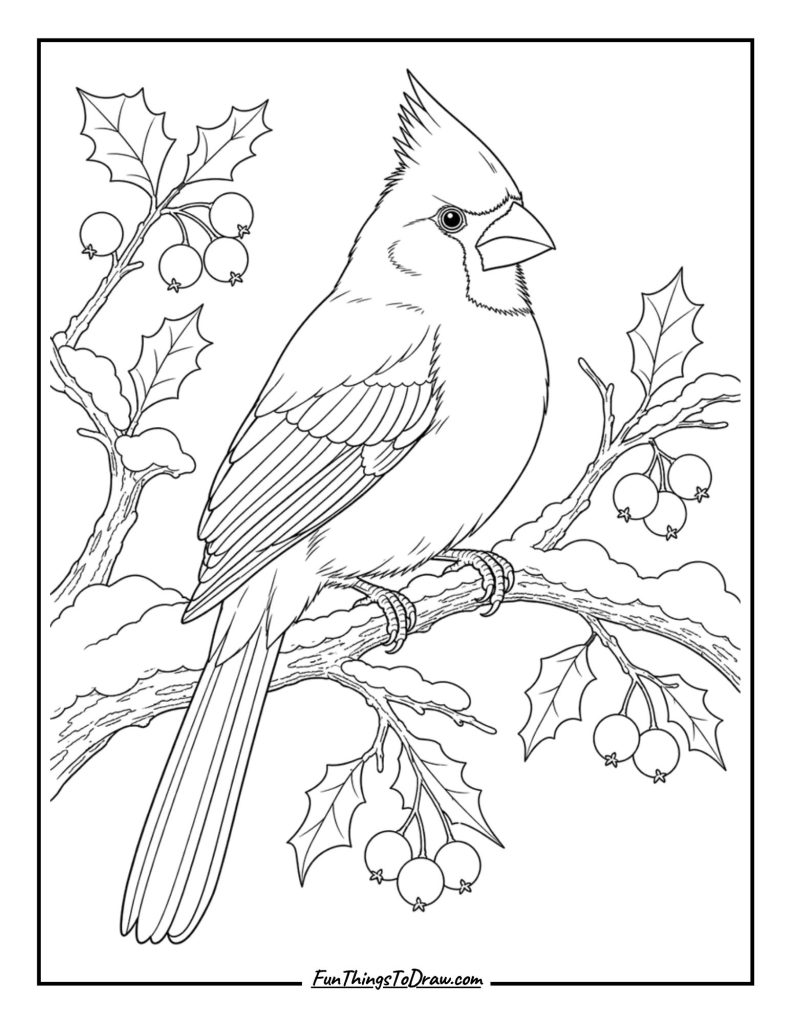 Northern Cardinal coloring page