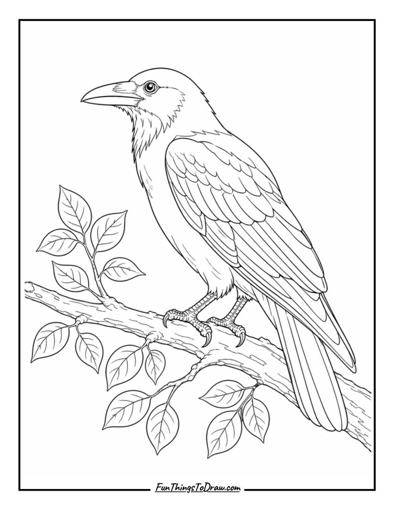 Crow coloring page