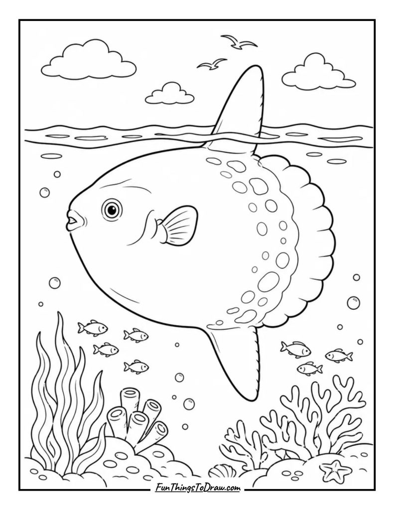 Sunfish (Mola Mola) at Surface
