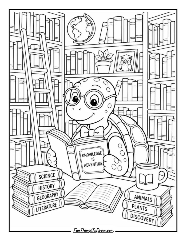 Turtle in a Library