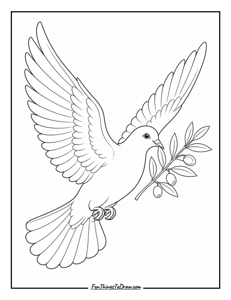 Dove coloring page