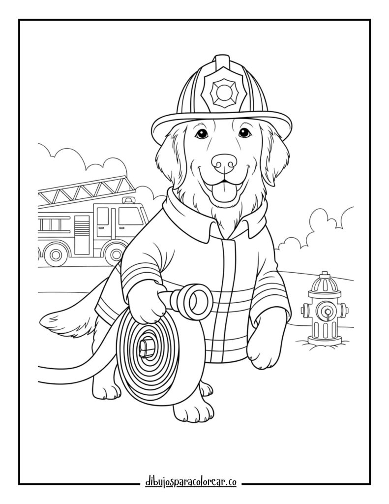 Golden Retriever as a Firefighter