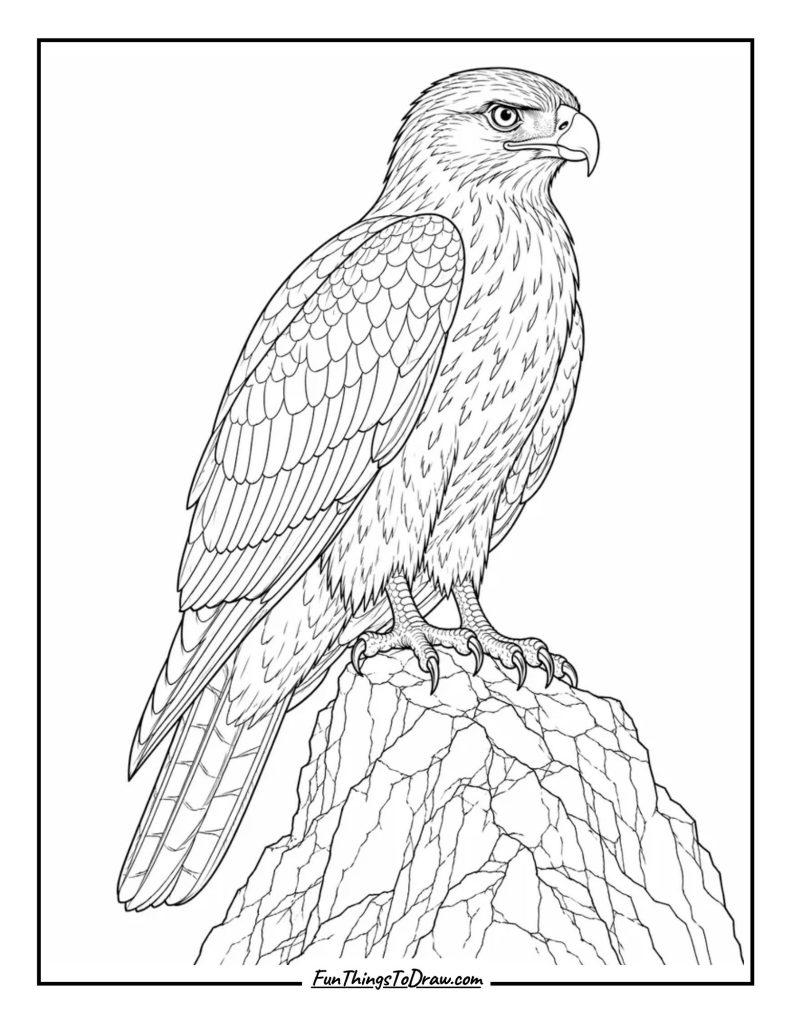 Hawk coloring page