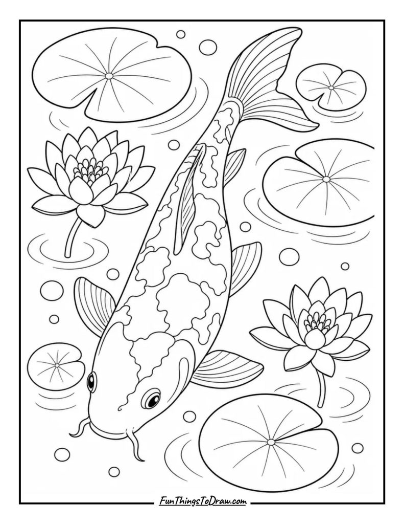 Koi Fish in Pond