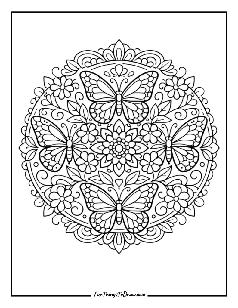 Butterfly and Flower Mandala