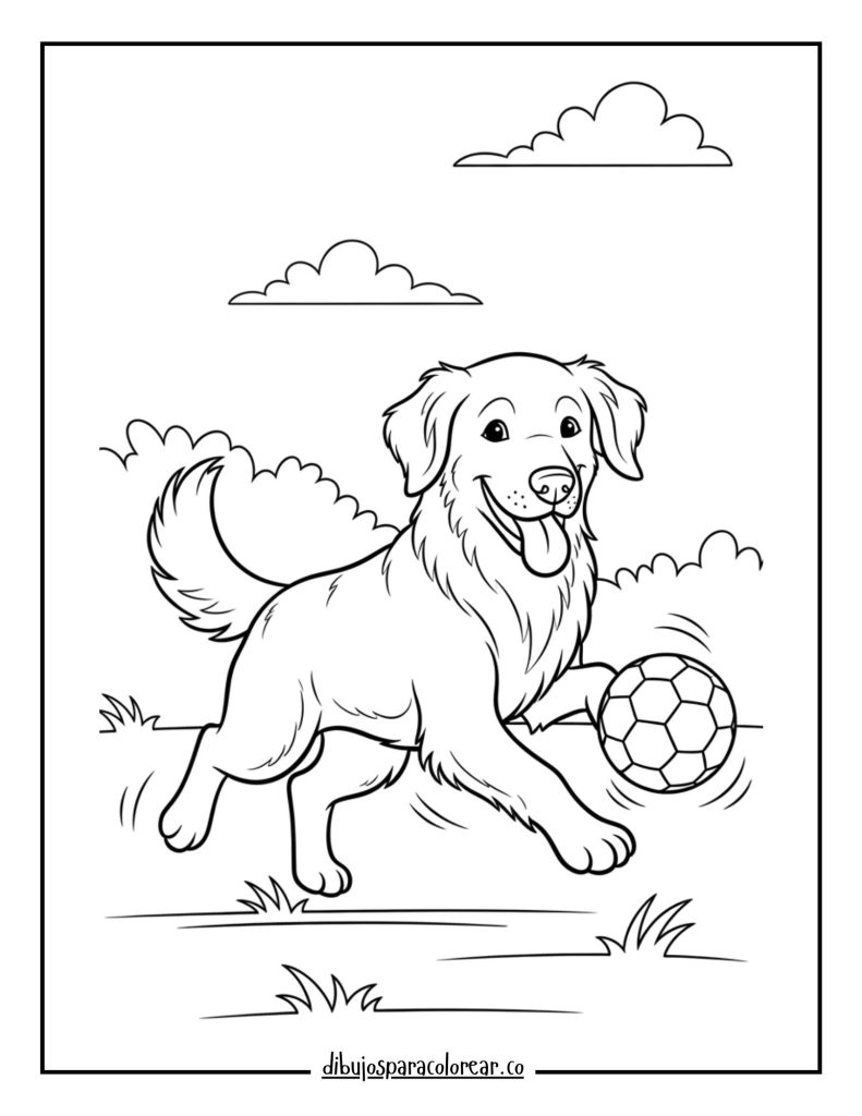 Golden Retriever Playing Soccer