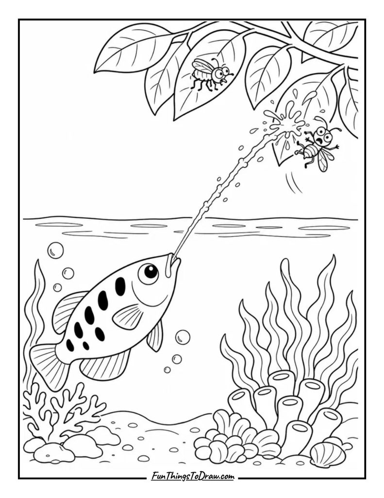 Archerfish Shooting Water