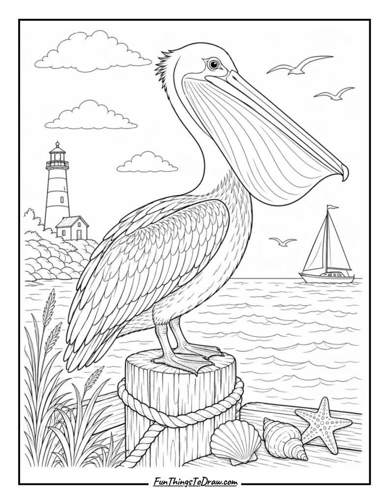 Pelican coloring page