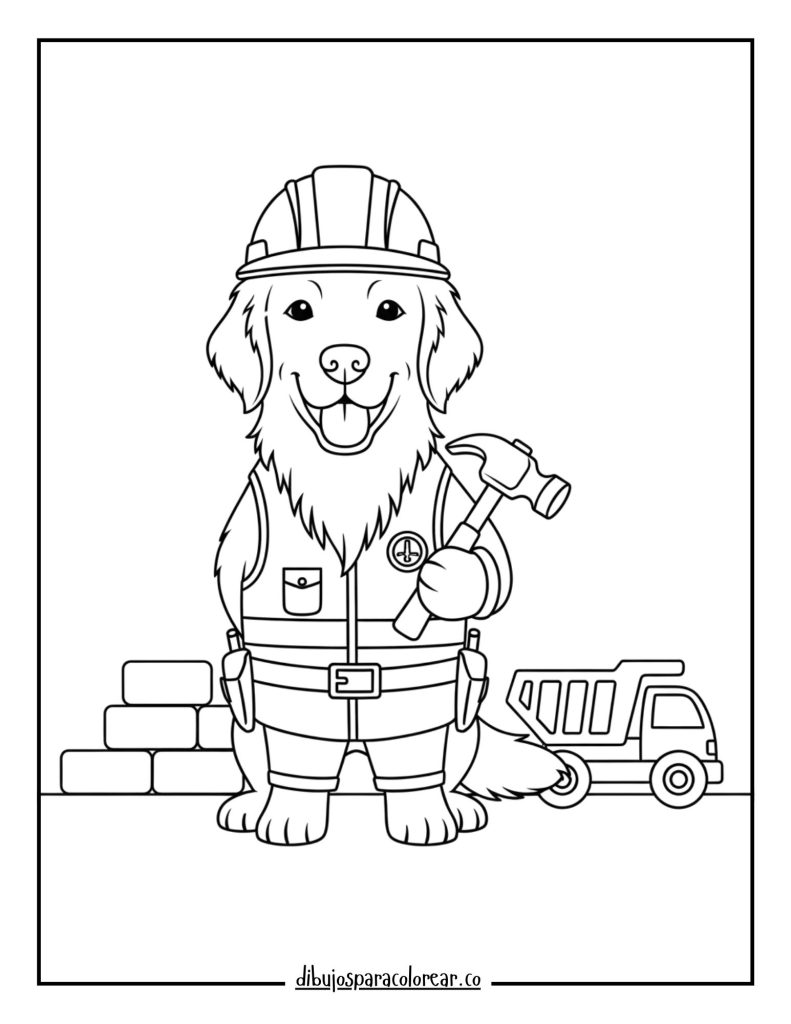 Golden Retriever as a Construction Worker