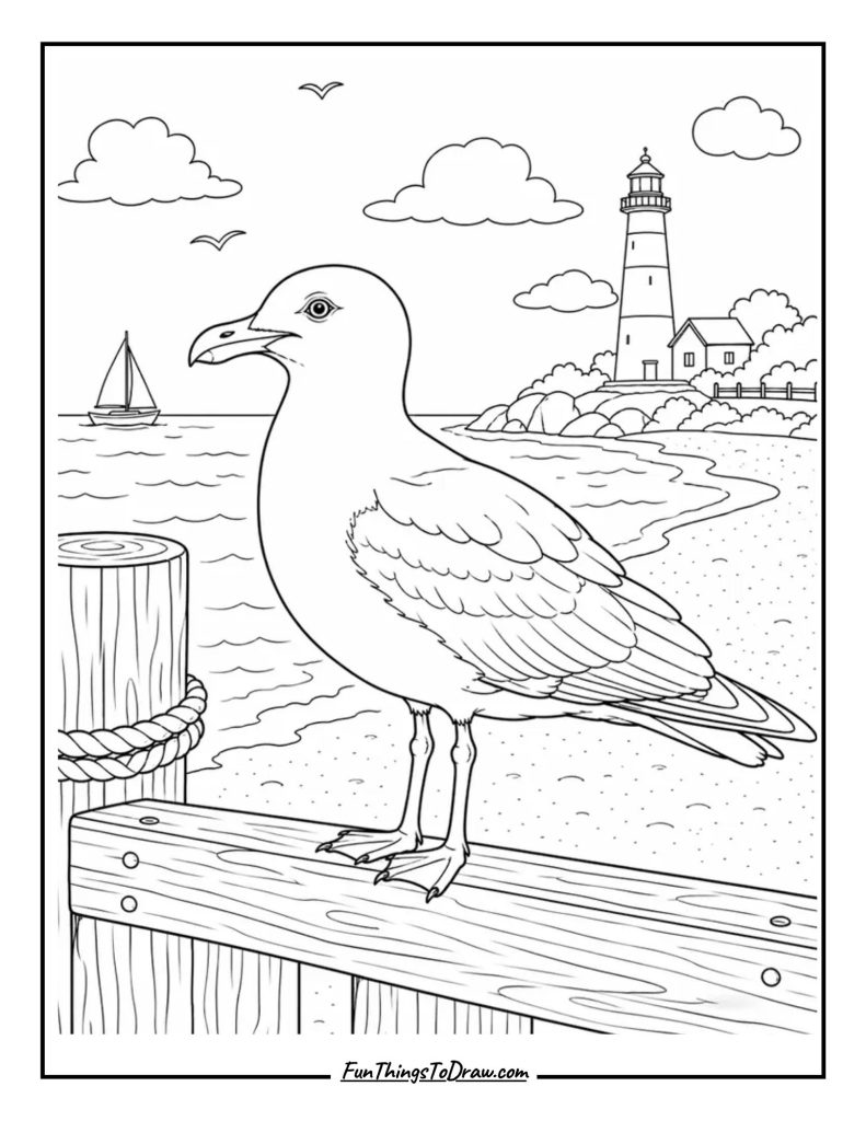 Seagull coloring page